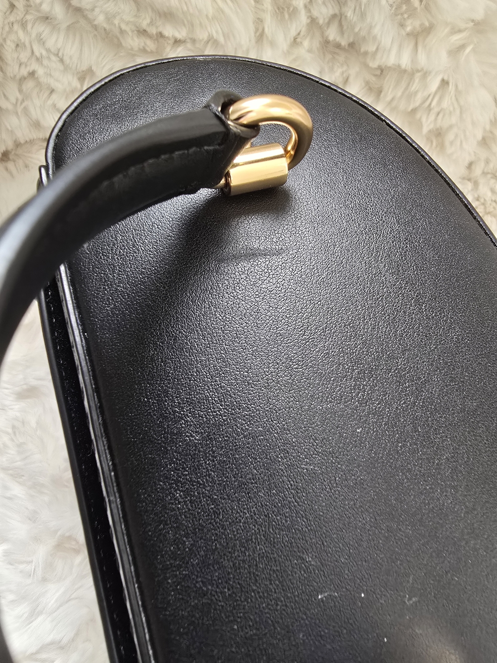 Coach Black Leather Top-Handle Mini Vanity Bag with Gold Hardware - Picture 10 of 12